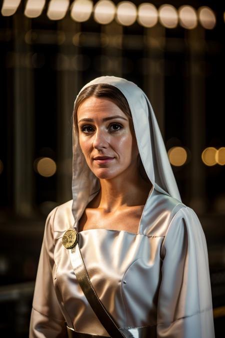 <lora:Suranne_Jones:1> masterpiece, best quality, detailed face, a mature s1873j, 1girl, solo, nun costume ,  nuclear powerplant , evening