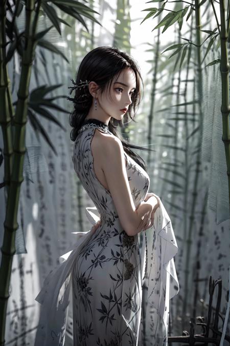 masterpiece,best quality, 1 girl, standing, white dress, bamboo forest,  <lora:Xinzhongshi_mo:0.8>
8k,,sexy,(realistic:1.1), (photorealistic:1.1), (masterpiece:1.1), (best quality:1.1), RAW photo, highres, ultra detailed, High detail RAW color phot