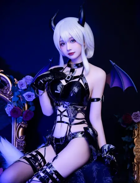 NSFW WAN2.2 T2V Gothic black, little devil wings, black sexy lingerie