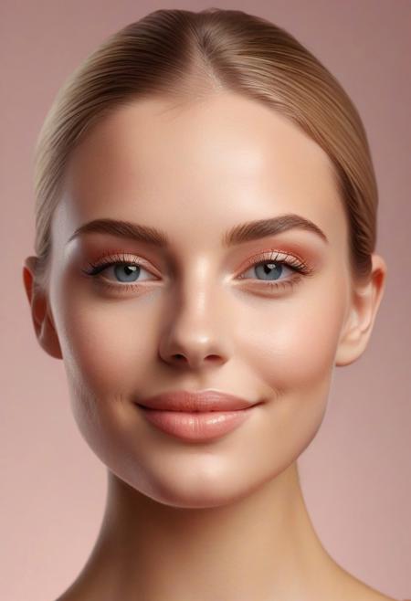High resolution, 4k, realism, high quality, ((1girl)), Eye color, Deep ocean blue, large, and expressive, with a natural shine conveying warmth.Face shape, Oval, smooth, with slightly high cheekbones, adding elegance.
Hair, Long, Layers , golden blonde.Skin tone, Fair, luminous, with a soft pink tint on the cheeks, flawless and radiant, Ears, Small, well-proportioned, subtly hidden by hair, adding softness.Nose, Fine and delicate, with a smooth bridge, slightly rounded at the tip, adding sweetness, Lips, Full, perfectly defined, naturally colored between pale pink and coral, with a subtle Cupid's bow, curved into a warm smile, Facial structure, Balanced, with a soft yet defined jawline, harmonious and symmetrical, Smile, Sincere and charming, lighting up the face, reflecting kindness and joy, Photo angle, Front view, slightly tilted left, focusing on the eyes and lips, emphasizing emotional expression and beauty.