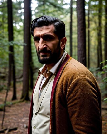 (Fares Fares:0.8) (Fares_Fares_SD15_v2-012:0.92) man, wearing viking clothes, bloody face, front view, in the woods forrest, middle-aged daddy, skin detail, pores, (messy:1.2) medium long hair, studio light, natural lighting, 4k uhd, dslr, soft lighting, high quality, Fujifilm XT3