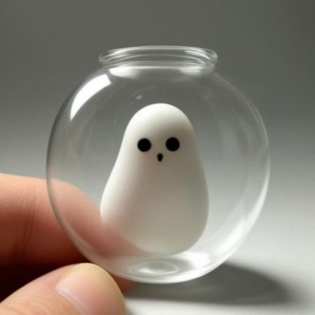 round white cute ghost-shaped small glasswork.