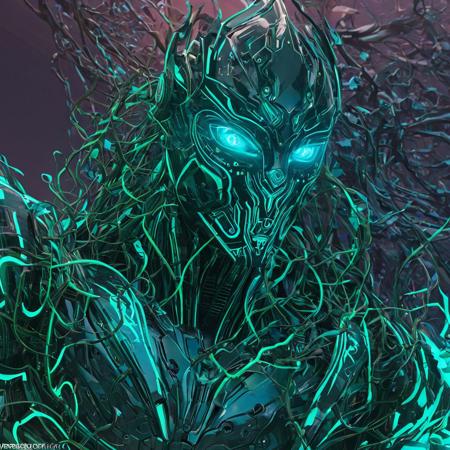 Take a deep breath and let's work step by step on this , 
a robot, dark inverted spells, pink scheme, necrosis, images on the sales website, rich colour scheme, twisted withering vines, glowing cyan blue plasma, evil male sorcerer, highly capsuled, epic pose, neurological marvel, dark, sinister, circuitry, elegant, green, highly detailed, artstation, concept art, smooth, sharp focus, digital art, hyperrealistic, art by artgerm and greg rutkowski and alphonse mucha and alphonse mucha, footage from space camera
,
Midjourney's Consistency, Dynamic Action Pose, Fibonacci Watermark Invisibly Displayed, High-res, Impeccable Composition, Lifelike Details, Perfect Proportions, Stunning Colors, Captivating Lighting, Interesting Subjects, Creative Angle, Attractive Background, Well-timed Moment, Intentional Focus, Balanced Editing, Harmonious Colors, Contemporary Aesthetics, Handcrafted with Precision, Vivid Emotions, Joyful Impact, Exceptional Quality, Powerful Message, Raphael Style, Unreal Engine 5, Octane Render, Isometric, Beautiful Detailed Eyes, Super Detailed Face and Eyes and Clothes, More Detail, Multi Colored, Splash Ink Illustration, Grammer Effect Style, Houdini Style, Sharp Lines and Brush Strokes, High Quality, Beautiful Matte Painting, 4K, CGSociety, Artstation Trending on ArtstationHQ