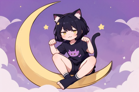 sitting on the crescent moon