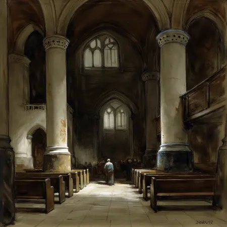 Church Interior Chiaroscuro