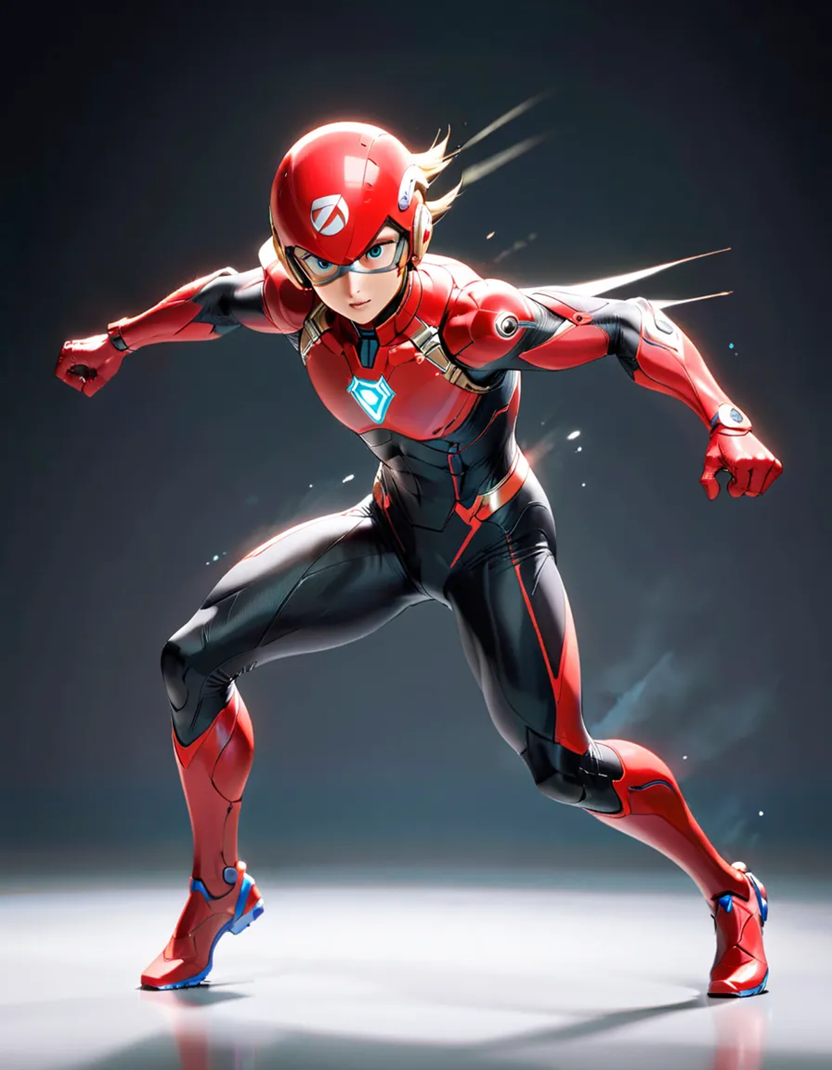 Speed Dash: Leaning forward with arms back, as if dashing at high speed.