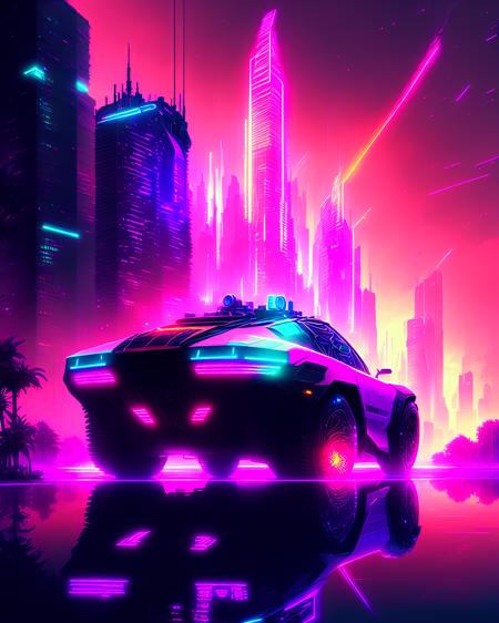 a neon cityscape, by eonn