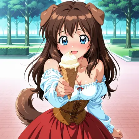 Civitai アイスクリームを勧めてくる少女 / A girl offering ice cream