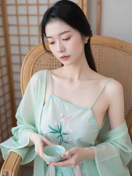 ai粉色汉服肚兜Hanfu bellyband(Lib)