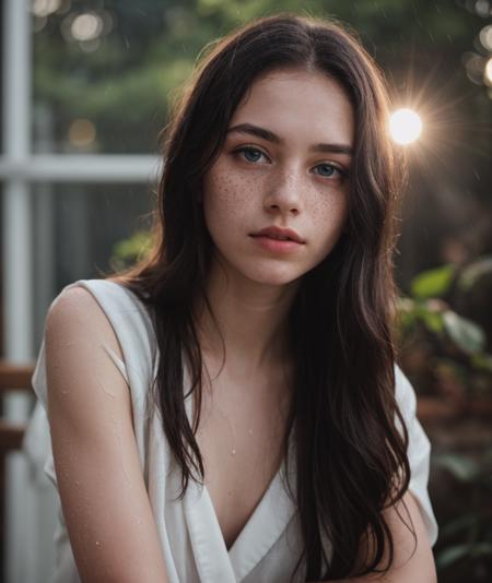 RAW Photograph,lens flare,dslr,soft lighting,high quality,film grain,Fujifilm XT3,insane details,masterpiece,8k,35mm photograph,dslr,kodachrome,vignette,vintage,Kodachrome,Lomography,stained,highly detailed,found footage,the background are black roses,rain,1girl,(22 years old, young:1.1),freckles,innocent,pale,sweaty,detailed skins,robe,(black legwear:1.1),pouting,blue eyes,pink rouge,wet hair,hazy,whip,
<lora:picxer_real:0.5>,