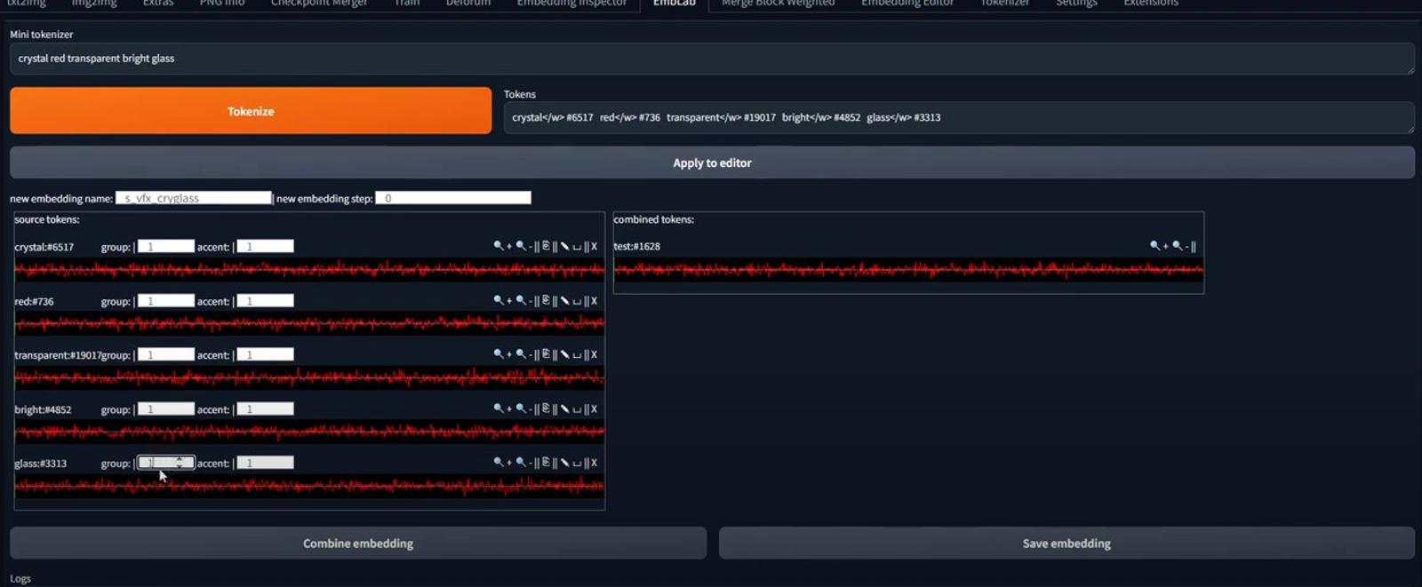 EmbLab  (Experimental Embedding lab extension for A1111 - SD1.5)