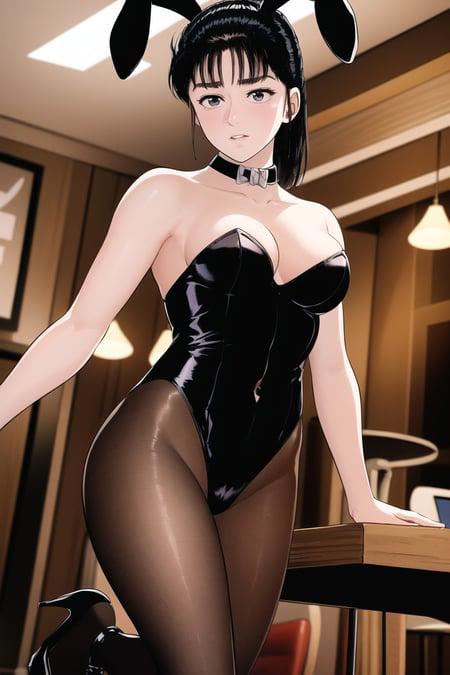 <lora:azumichan_32dim_locon:1.2>,azumichan1,
absurdres, highres, (best quality:1.0),(highly detailed:1.0),1girl,solo,sfw,(shiny skin:1.0),( shiny hair:1.0), 
(playboy bunny:1.3),high ponytail, rabbit tail, 
strapless leotard ,pantyhose,cafe, choker, high heels,( shy,embarrassed:1.2),  16years old,medium breasts,