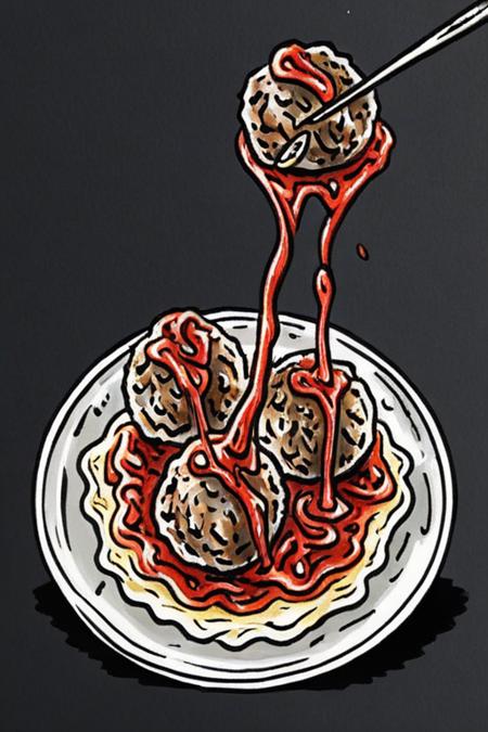 pen and ink illustration of a meatballs by cooking show
<lora:Baking_Illustration:1>
<lora:Baking_Illustration:1>