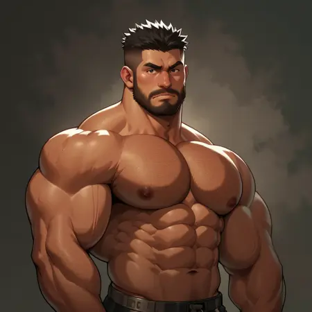 Flux-Anime male style gay bara mix