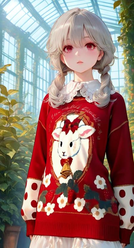 Burgundy Goat-Strawberry Knit Sweater v1.0