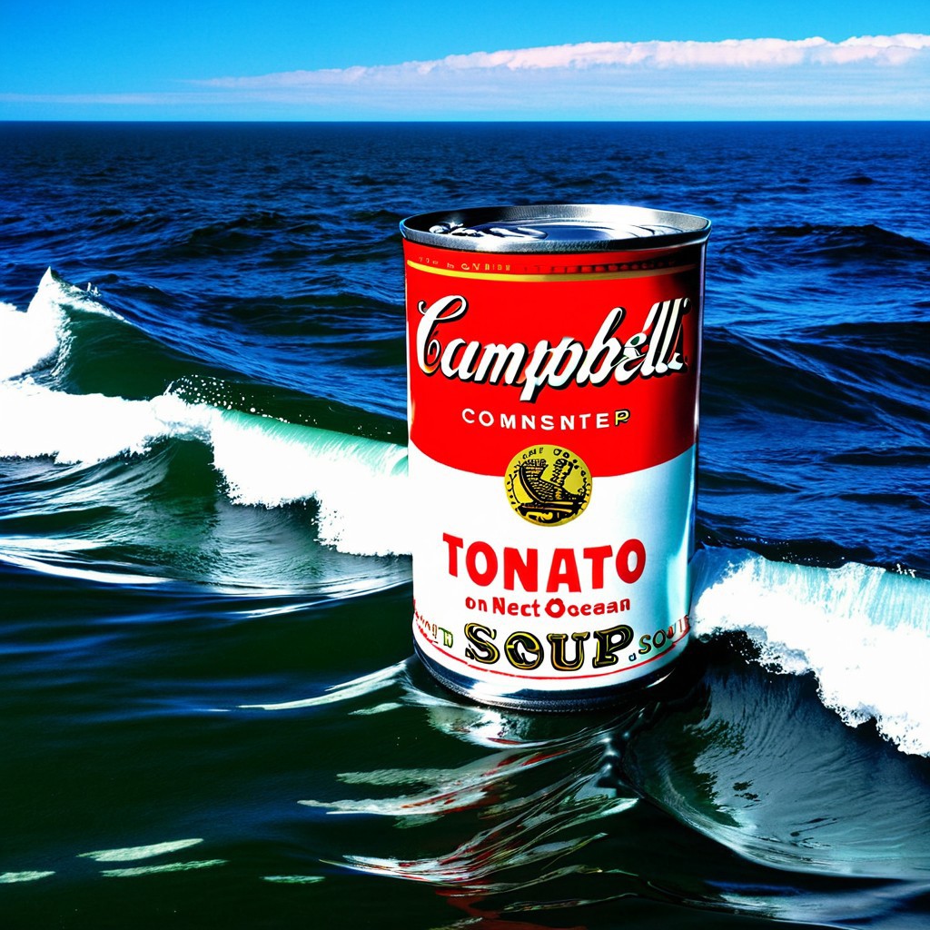 Campbell Soup Can On The ocean