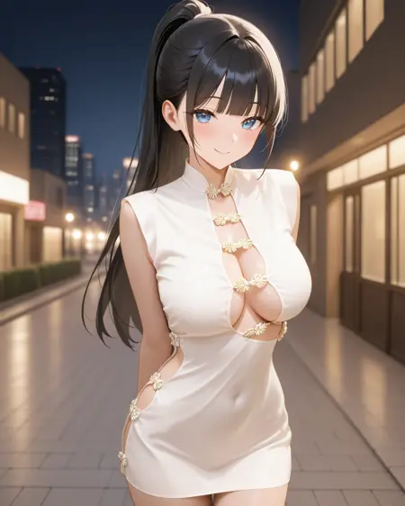 Cleavage cutout sleeveless taut dress