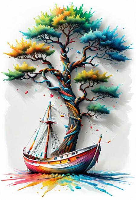 <lora:artfullyWHIMSICAL_SDXL_V1:1>, artwhmscl, romantic art, vibrant colors, sailor boat,   <lora:artfullyTREETTREET_SDXL_V1:1> Arttrttrt  <lora:Colorful_Paint_SDXL:0.5> mad-thrdpnt  <lora:Acrylic_Paint_Style_SDXL:0.5>