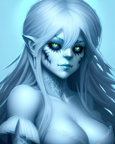 A scary ghst-4000, ghost girl, cute, breasts, long hair