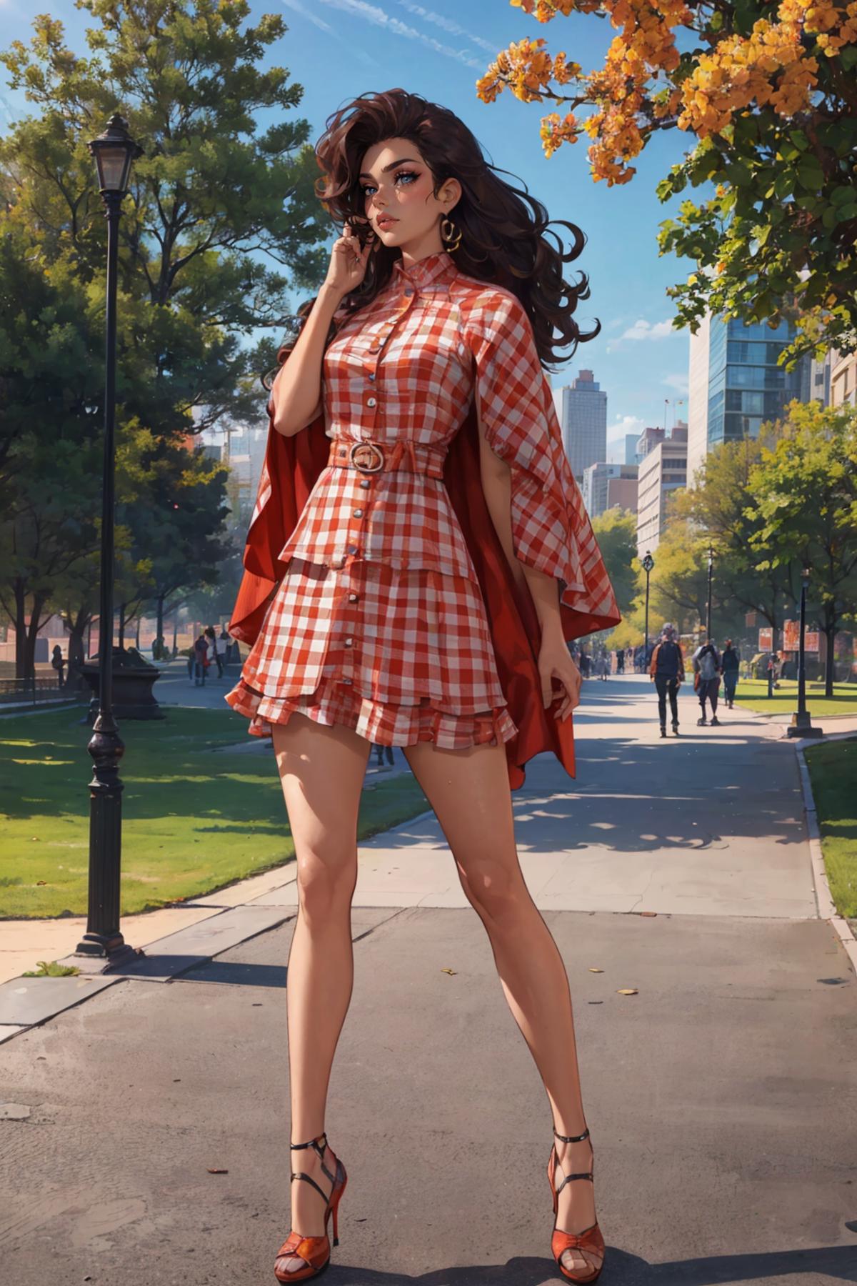 Plaid Dress with attached Cape image by headupdef