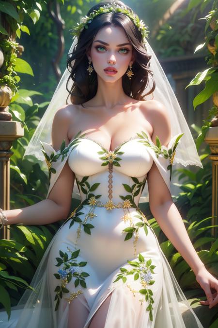 v1nedr3ss, vines, dress, white dress, wedding dress,