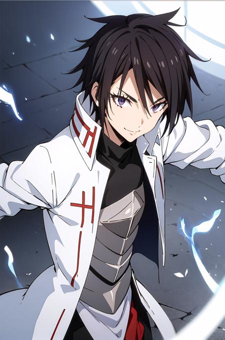 <lora:SakaguchiHinata_v1:0.8>,sakaguchihinata\(ttigraas\),1girl,solo,white church_uniform\(sakaguchihinata\),fighting,beautiful background,upper body,smile,casting magic,magic circle,fire magic