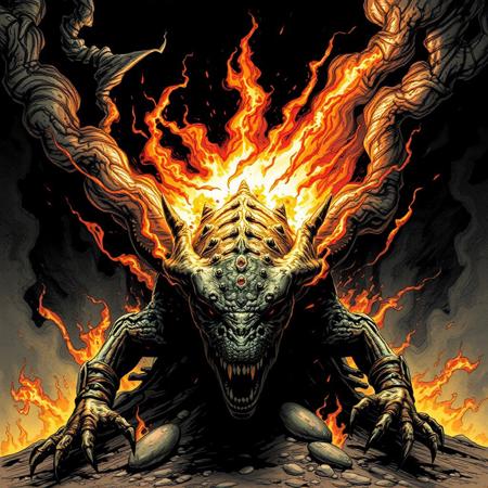 Destruction incarnate. The creature crawls from nothingness into reality