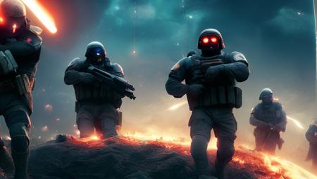 photo of (TwinRealms:1), epic composition, cinematic lighting, Incredible Heroic Soldiers of the (PromptHeist:1)