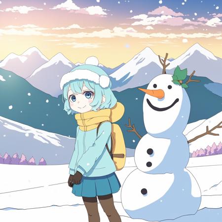 anime screencap, glint, drawing, best quality, smiling, a full body of a girl, snow valley, field, frozen trees, mountains, snowman, big eyes, 2d, cute,
anime girl, waifu, cel shading, magical girl, vivid colors, (outline:1.1), manga anime artstyle, masterpiece, offical wallpaper, glint
<lora:kame_sdxl_v2:1>