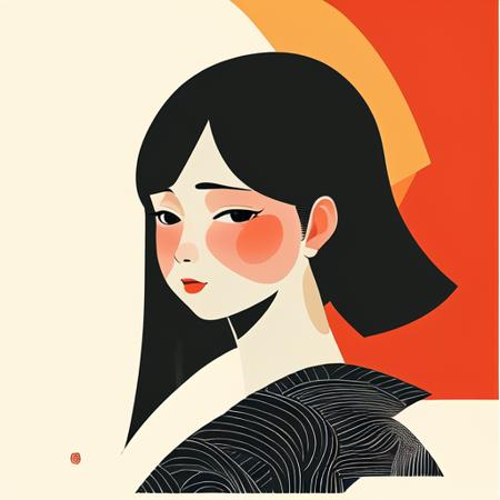 Modern Ukiyo-e illustration SD1