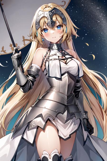 jeanne d'arc (fate),,long hair, gauntlets,,armored dress,boots