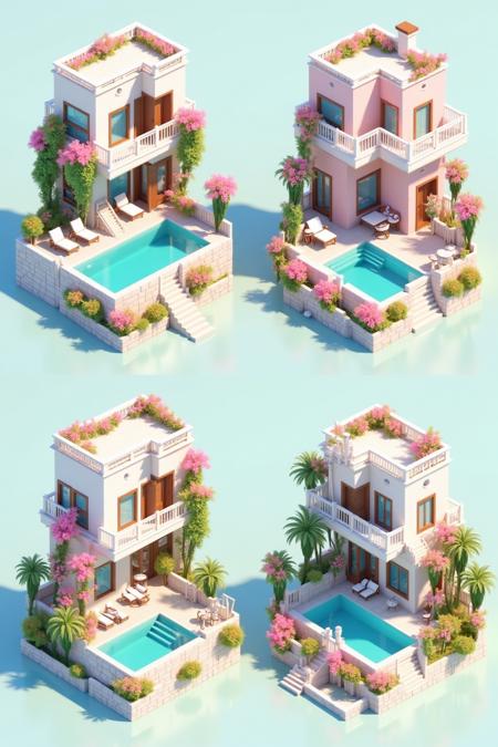 DP_3D Isometric Modeling_Villa Scene Generation v1.0
