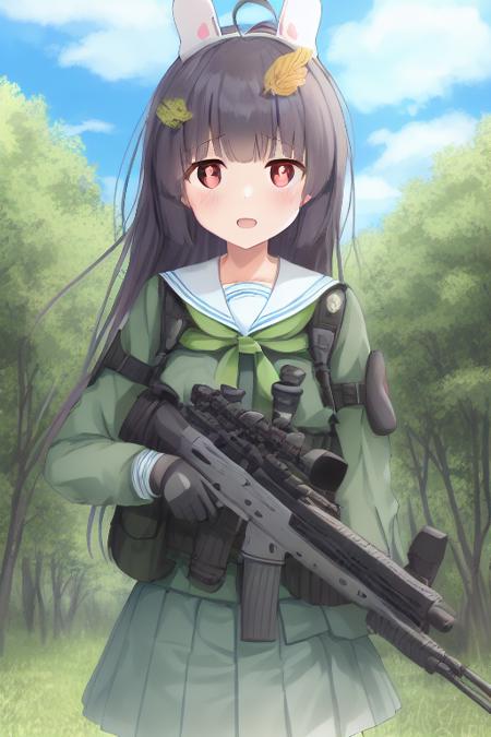 1girl, kasumizawa_miyu, cloudy, sniper_rifle, <lora:kasumizawa_miyu-3000-128:1.5>