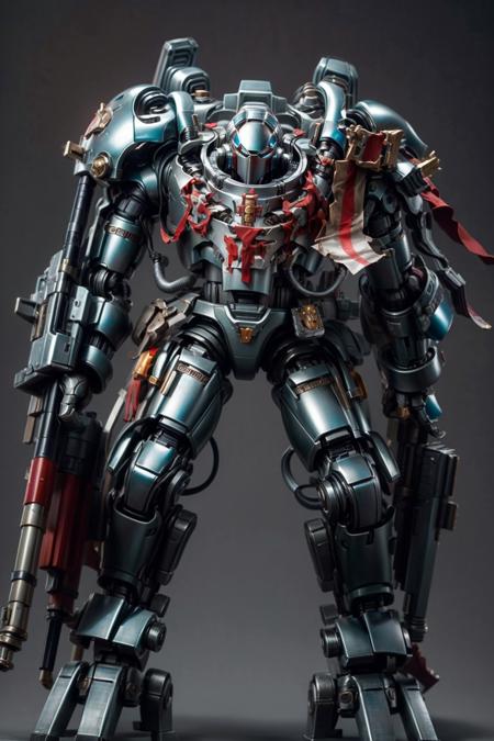 Photo of   dreadknight,  full metal armor, wearing intricate ornamented metal armor
solo, (dreadknight:1.2), epic, full metal armor,  helmet, glowing eyes, 
<lora:tool - add_detail:1>   <lora:Grey Knights MK1 by CARAXES:0.7>