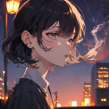 Anime - Smoking Cigarettes
