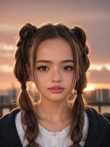 a close-up photo of 1girl, <lora:karnaval_v1c:0.9>, Karnaval, (pigtails:1.2),  <lora:weight_slider_v2:0 >, (cityscape of Tokyo:1 ), (cozy, sunset:1.1), (bokeh, depth of field:1.1), <lora:add_detail:0.7>, <lora:FilmVelvia3:0.3 >, <lora:real_skin:0.3>, <lora:eyebrows_slider_v2:0.5>, <lora:eye_size_slider_v1:1>, <lora:FaceSizeAdjuster:0.5>