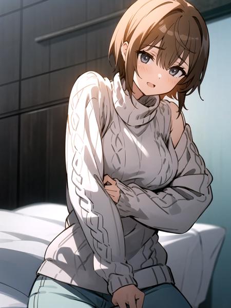 1girl, <lora:Saiai_Kinuhata:0.7>, (solo), sexy, sweater