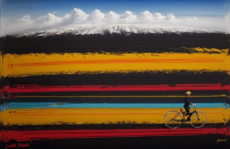 (style of Josh Adamski:1.2), scenery,scene painting,a painting, parcel ,estate ,patch , Geothermal Area ,