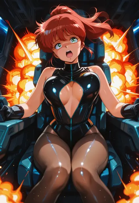 Exploding female pilot