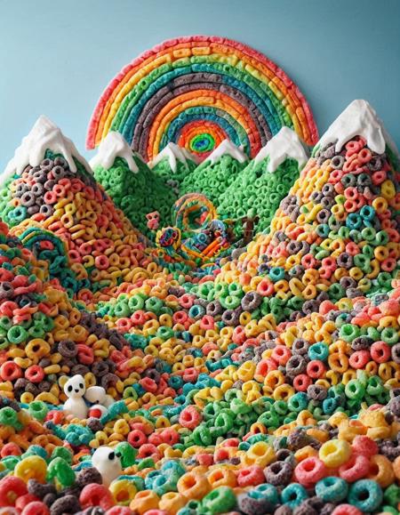 Mountains made of fruit loops <lora:FruitLoopStyle:1>