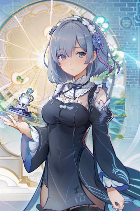 masterpiece, best quality,g1a2s, rem \(re:zero\), 1girl