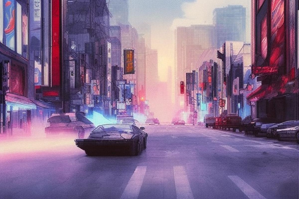 anime, cyberpunk, wallpaper, futuristic city, rain, Stable Diffusion