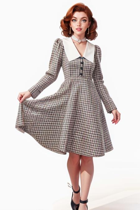 p41dr3tr0,long sleeves,collared plaid dress,