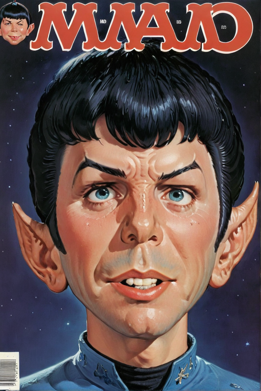 mad-magazine-cover, close up of spock's face