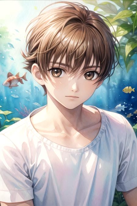 syaoran_tsubasa_chronicle brown hair brown eyes