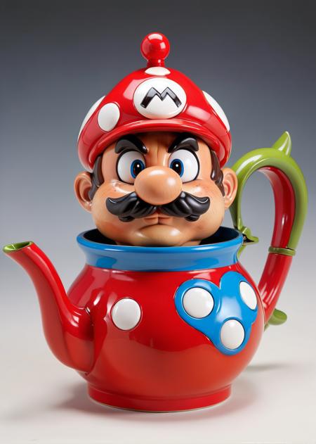 Super Mario style teapot,  . vibrant,  cute,  cartoony,  fantasy,  playful,  reminiscent of Super Mario series  , atai, <lora:EMS-52648-EMS:0.800000>