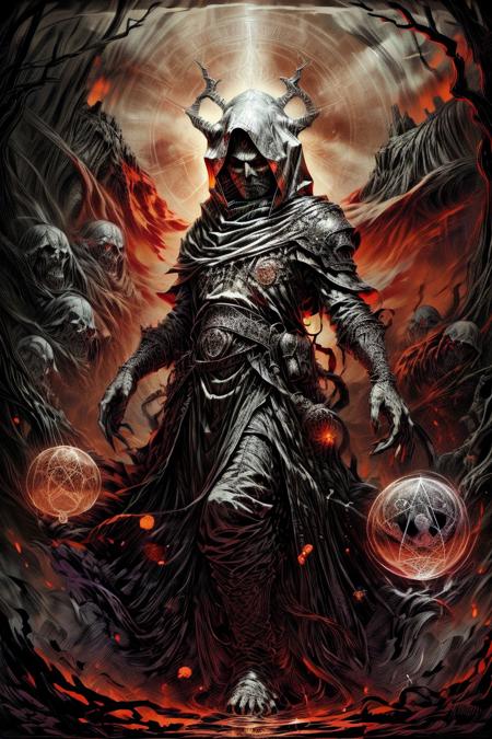 score_9, score_8_up, 8, score_7_up, solo,  
fantasy style, masterpiece, 8k, dynamic pose, 20 y.o, <lora:Fantasy_Classes_SD:1>,

(Dungeons and Dragons) Thorough, analog style, eye focus, highest quality, (highly detailed skin), full body, photo of a exquisitely beautiful,

BREAK
DnD_Grainyboyz,grainy, noise, Dark cyberpunk artwork of THE PROGENITOR OF LUST, Extremely hyper realistic detailed, A massive, withered tree stands at the center of a sunless grove, its roots tangled with ancient, forgotten symbols carved into the stone. Surrounding it are towering, wilted sunflowers, their twisted forms casting long shadows. In the darkness, a hooded figure whispers incantations, summoning ghostly apparitions that drift through the air, all illuminated by the faint glow of a sun crystal embedded in the cave ceiling. in the style of the decaying empire of Wurstreich, dark magic and grotesque creatures abound, inspired by Sean Aaberg's punk aesthetic, dark fantasy world combines grim landscapes with vibrant, exaggerated colorful art, heroes skirmish monstrous foes in a setting where rebellion, decay, and mysticism intertwine, crafting a unique, immersive vibe , the scene is captured in dimly lit dark fantasy but vibrant colors, with bold ink lines defining form against the watercolor wash of the aged paper

BREAK
oil painting, BadDream, negative_hand, NEG_EMBED_STABLE_YOGI_V3, FastNegativeV2, AissistV2
(detailed:1.3), (sharp focus:1.1), medieval style, (expressive face:1.2),,