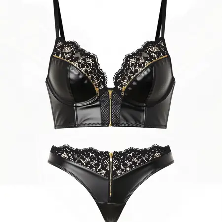 Faux Leather Lingerie Set 1 for FLUX/Illustrious/PONY/NoobAI/Qwen