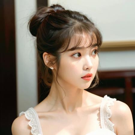 (((masterpiece))), best quality, ultra-detailed, an extremely delicate and beautiful,floating,high resolution,
iu,  <lora:IU_v2.0:1>, dynamic angle,dynamic pose, 1girl, delicate and beautiful brown eyes, brown hair, neck ribbon, beautiful face