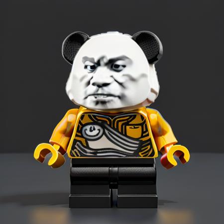 <lora:lego1.5v1:1>Lego minifigure, <lora:panda_emoji1.5v2:1>panda,emoji,angry,